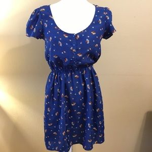 Blue Dress with Nice Prints